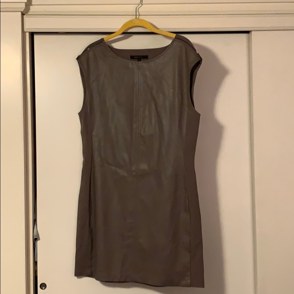 Leather short sleeve dress